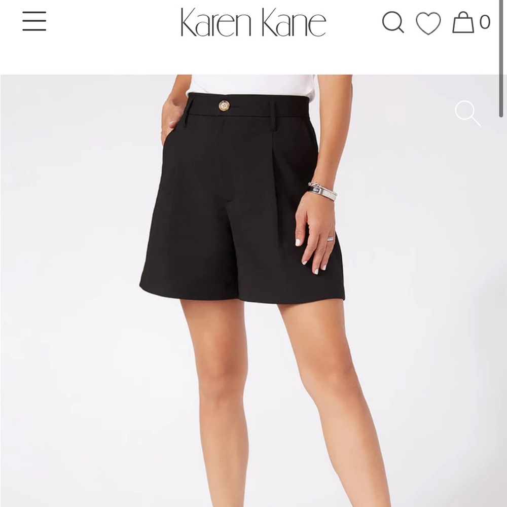 Karen Kane High-Waist Pleated Shorts - Black